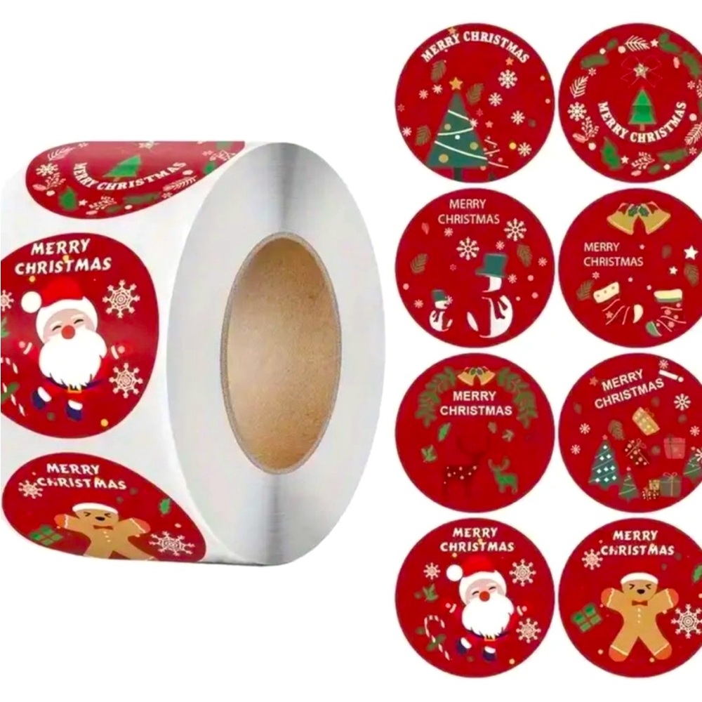 Christmas Stickers 500 pieces NIP 1inch